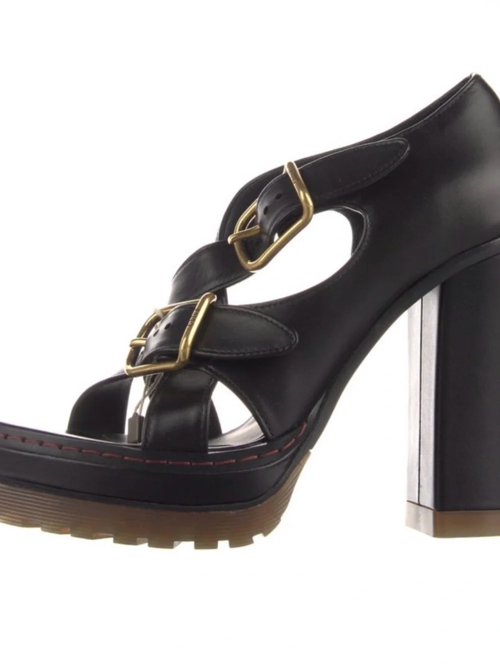 CHLOE Strappy Leather Heal Sandals $911